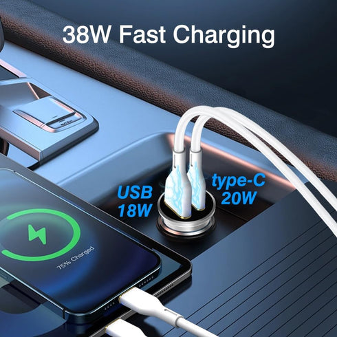 USB C Car Fast Charger, Super Fast Charging Type C Car Charger Adapter (Silver-1)...