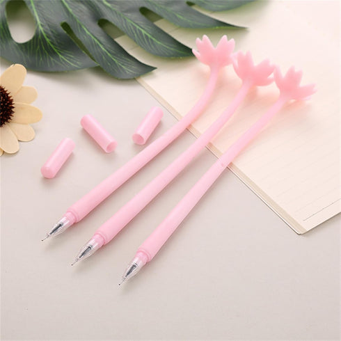 YYaaloa 12pcs Cute Pink Flower Gel Ink Pens Writing Pens 0.5 mm Black Ink Fun Kawaii Pens Bulk for Kids Office School Supplies...