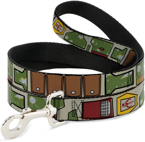 Star Wars Pet Leash, Dog Leash, Star Wars Boba Fett Utility Belt Bounding Tan, 4 Feet Long 1.0 Inch Wide...
