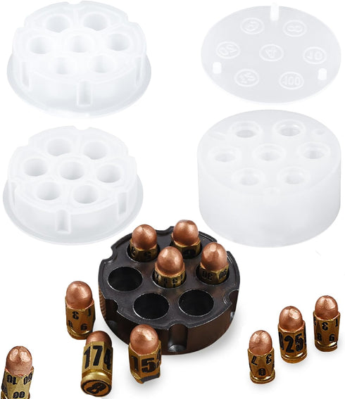 Bullet Dice and Dice Box Resin Molds Silicone Set of 7 Epoxy Resin Molds Dice Silicone Molds for Epoxy Resin for Role Playing Games Table Board Ga...