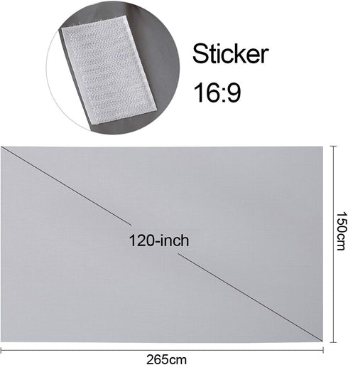 80-inch Portable Projector Screen HD 16:9 Frameless Video Projection Screen Foldable Wall Mounted for Home Theater Office Movies...