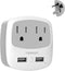 TESSAN New Zealand Australia Plug Adapter, Type I Travel Adaptor with 2 USB Ports 2 American Outlets, US to Australian AU Fiji Argentina China Cha...