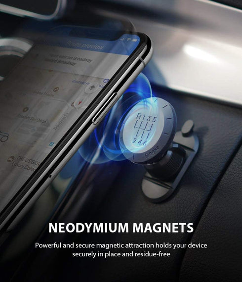 Ringke Magnetic Gear Phone Car Holder with Carbon Fiber Pattern Swivel Lock Universal Powerful Neodymium Magnet 360° Rotation Premium Space Saving...