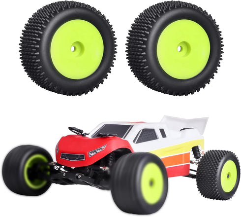1/18 RC Buggy Rear Tires and Wheels Preglued for Wltoys 184011 A959 HSP 94815 94810 HPI Losi Mini T 2.0 1/18th Rail Buggy Model, 2PCS (Green)...