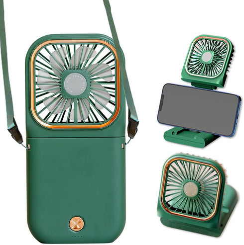 Handheld Quiet Mini Fan,Portable Foldable Desk Fan with 3000mHA Battery Powered and Rechargeable 3 Speed Portable Small Fan for Outdoor Camping, C...