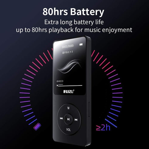 RUIZU 64GB MP3 Player with Bluetooth 5.3, Portable Music Player for Kids Sports Running, FM Radio, Voice Recorder, Equalizer, 80H Digital Audio Vi...