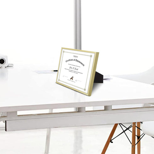 Golden State Art, 8.5x11 Picture Frame Certificate Document Frames with High Definition Real Glass, Wall & Tabletop Degree Frame for 8.5 x 11 Dipl...