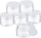 SATINIOR 6 Pack 4 oz Plastic Jars Containers with Lids Wide-mouth Refillable Leakproof Reusable Round Empty Jars for Travel Cosmetic Dry Food Spic...