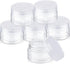 SATINIOR 6 Pack 4 oz Plastic Jars Containers with Lids Wide-mouth Refillable Leakproof Reusable Round Empty Jars for Travel Cosmetic Dry Food Spic...
