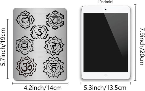 GORGECRAFT Metal Chakra Stencil Mandala Yoga Om Symbols Reusable Stencils Third Eye Throat Heart Templates for Meditation Crown Painting on Wood W...