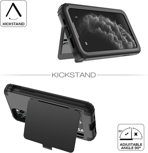 WeLoveCase for iPhone 11 Pro Wallet Case with Card Holder, Built-in Hidden Mirror, with Shockproof Heavy Duty Protection Phone Case for iPhone 11 ...