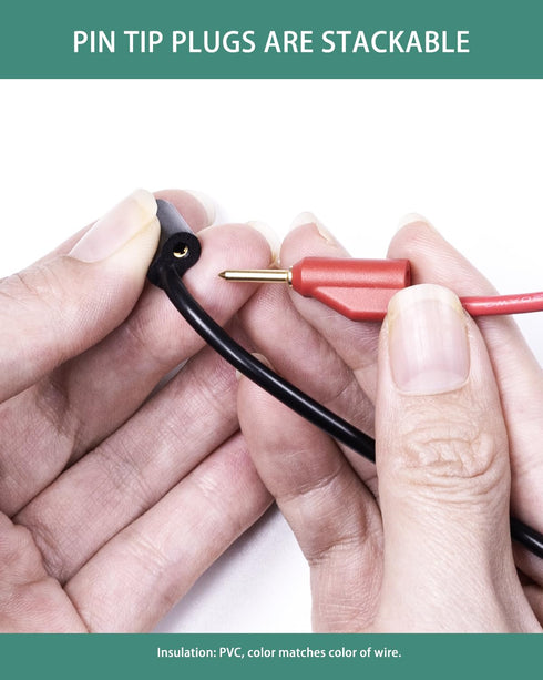 BNC Test Leads, BNC (F) to Stackable Pin Tip Plugs, Test Lead Breakout Cable for Multimeter...