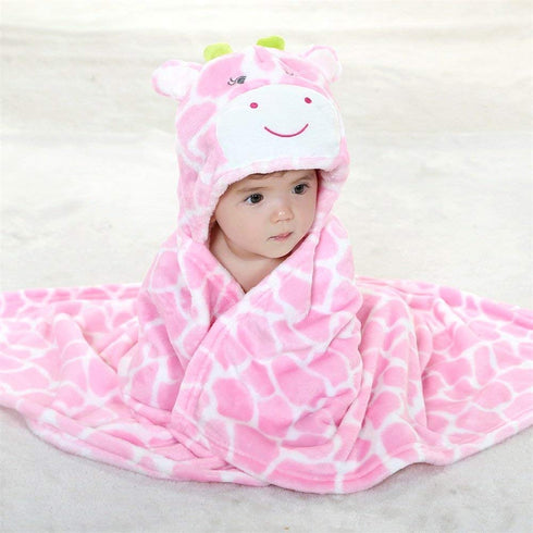 Vauwmsr Baby Hooded Blanket Ultra Soft Warm Newborn Infant Swaddle Wrap Bath Shower Towel, 25.6" x 39.4", Pink...