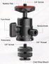 Mini Ball Head, ULANZI H28 Panoramic Tripod Head + Dual Hot Shoe Mount DSLR Camera Mount Adapter Photograph Attachment Accessories for Gopro Cam C...