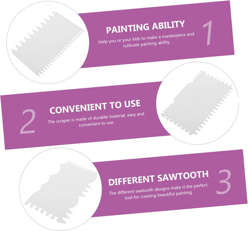 Putty 7 pcs Icing for Practical Paint Cake Decorating Tools Comb Scrapers Wave Sawtooth Design Technique DIY Pouring Baking Kitchen Sle Drywall Sm...