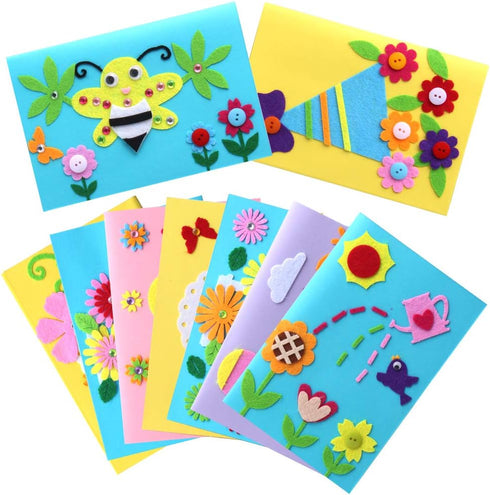 Hicdaw Kids Greeting Card Making Kit, 9Pcs Card Making Kits for Kids Thank You Card Kit DIY Handmade Card Making Supplies Art Crafts Crafty Set Te...