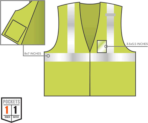 Ergodyne GloWear 8216BA ANSI High Visibility Breakaway Reflective Safety Vest with ID Badge Holder, Lime, Small/Medium...