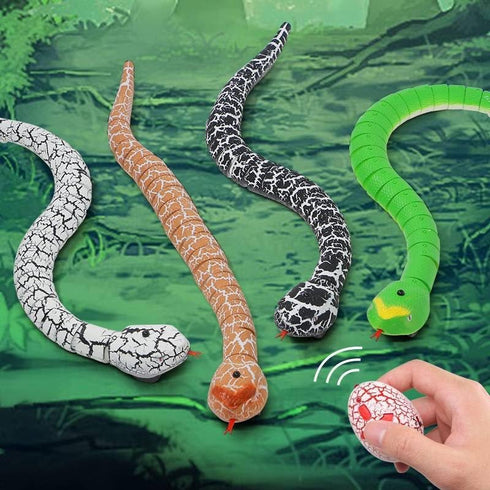 Remote Control Snake Toy, Realistic RC Snake Toy USB Rechargeable Robot Rattlesnake Model 16" Long Animal Prank Toy for Kids and Adults Christmas ...