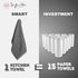 Infinitee Xclusives 100% Cotton Kitchen Towels - 15x25 Inch Ultra Soft Tea Towel, Super Absorbent Terry Dish Towels for Kitchen Linens |Grey|...
