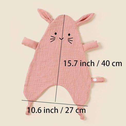 2 Pcs Baby Security Blanket Lovely Muslin Security Blanket Baby Comforter Soft Breathable Soothing Towel Gift for Baby Shower, 40cm x 27cm...