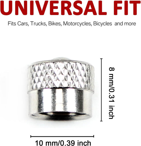 Dsycar 12 Pack Tire Valve Stem Caps, Premium Metal Brass Valve Stem Caps with Rubber Gasket, Universal Tire Valve Dust Proof Covers for Cars, Truc...