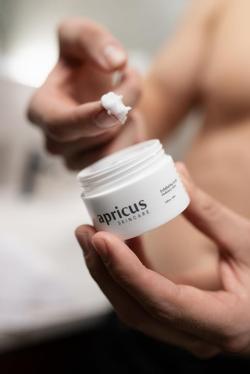 Exfoliating Facial Scrub for Men by Apricus Skincare | Dead Skin and Blackhead Remover Cream | Men's Exfoliating Face Wash and Blackhead Scrub | P...