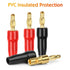 Diospyros 4 mm Gold Plated Open Screw Type Speaker Connector Banana Plugs,12 Count(1 Pack of 6 Pairs)......