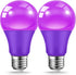 Purple Light Bulbs for Outdoor Porch, 9W(60W Equivalent) E26 Base LED Purple Bulb for Halloween Christmas Wedding,Party,Bar,Holiday Lighting,Home ...