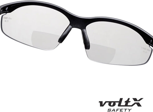 voltX 'CONSTRUCTOR' BIFOCAL Reading Safety Glasses (CLEAR +2.5 Dioptre) ANSI Z87.1+ & CE EN166F, certified/Cycling Sports Glasses includes safety ...