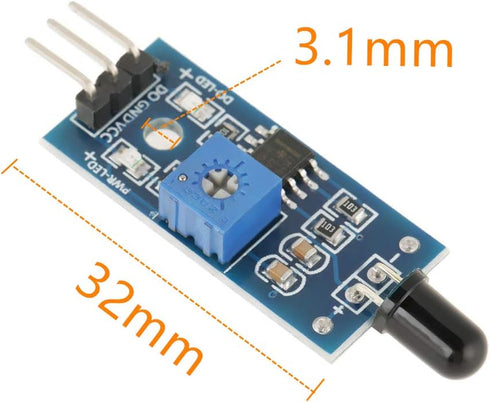 Oiyagai 5pcs IR Flame Sensor Module Detector Smartsense for Temperature Detecting Compatible with Arduino...