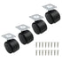 4pcs 1.5 Inch Swivel Caster Wheels, Black Nylon Plate Caster Wheels, Heavy Duty Swivel Plate Casters Wheels Replacement for Furniture, Cart, Cabin...