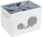 INough Baby Gift Baskets Empty Large Storage Container Fabric Toys Basket, Elephant Toy Box with Drawstring Closure for Wipes and Diapers, Nursery...