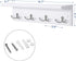 SONGMICS Entryway Hanging Coat Rack, Wall-Mounted Wooden Shelf, with 4 Double Hooks, Wall Floating Shelf, White ULHR42WT...
