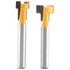 Oumefar 2pcs 1/4" Shank T-Slot Cutter Router Bit Yellow T Slot Keyhole Router Bit Set 3/8" & 1/2" Cutting Edge Woodworking Cutters for Power Tools...