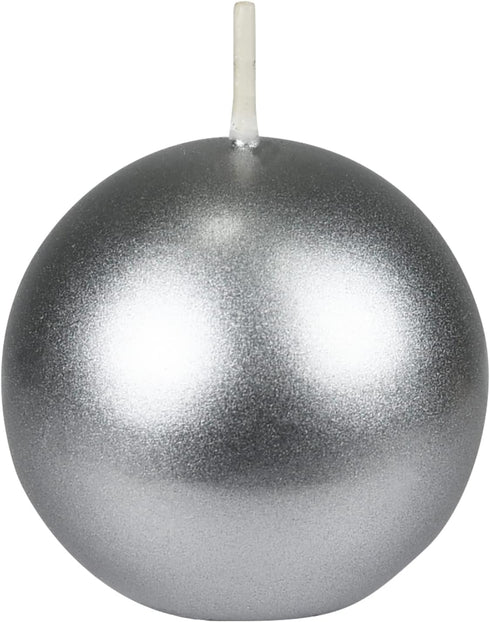 Zest Candle 12-Piece Ball Candles, 2-Inch, Metallic Silver...