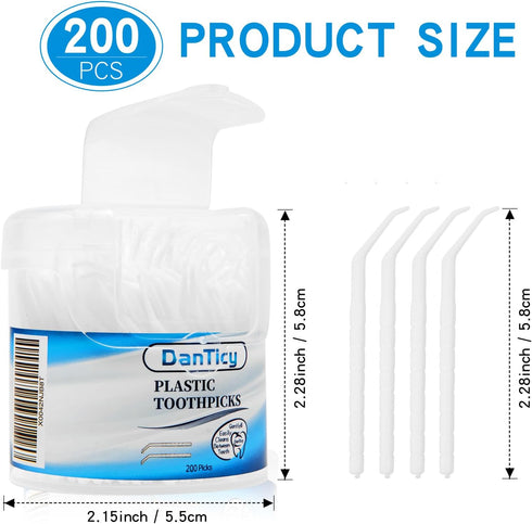 Interdental Toothpicks, Disposable Plastic Curved Hook Toothpicks, Ultra Teeth Cleaning Tool for Daily Care of Removes Plaque and Debris Between Y...