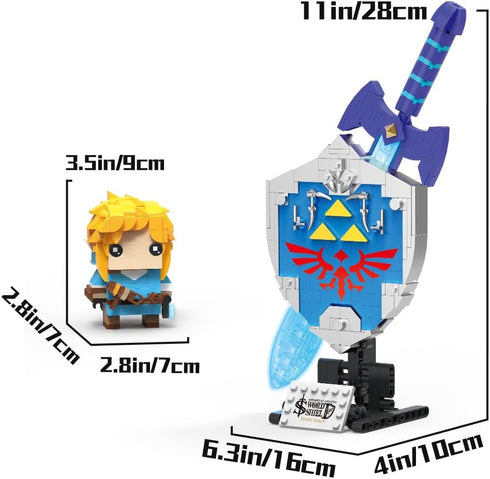 Legend Glowing The Master Sword Shield Building Sets, Game Weapon Toys with Link Action Figures Game Model Collectors, 614 Pieces...