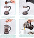 Navaris Retro French Press Coffee Maker (12 oz) - Stainless Steel Coffee Press Tea Maker with Plunger, Filter, Durable Borosilicate Glass Beaker...