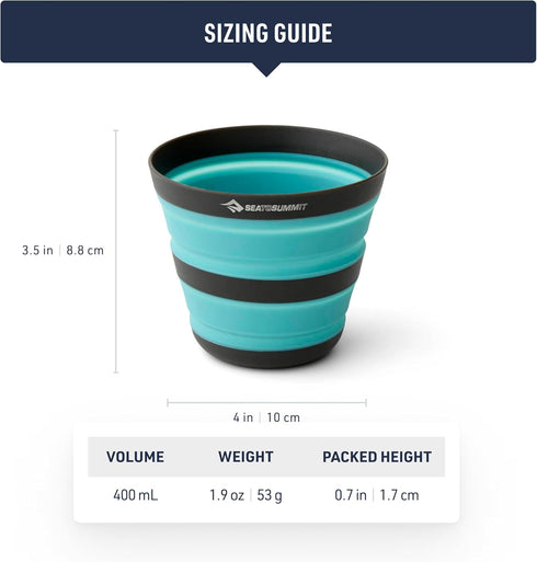 Sea to Summit Frontier Ultralight Collapsible 12 Ounce Camp Cup, Aqua Sea Blue...