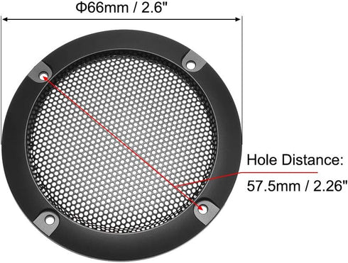 uxcell Speaker Grill Cover 2 Inch Mesh Decorative Circle Subwoofer Guard Protector Black 2pcs...