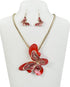 Elegant Acrylic Monarch Butterfly Necklace and Earrings Morpho Butterfly Jewelry Sets Insect Dangle Drop Pendant for Women Ladies...