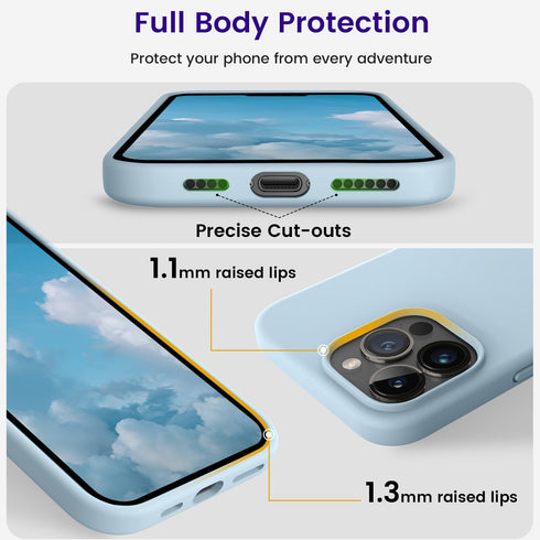 OTOFLY Designed for iPhone 15 Pro Case, Silicone Shockproof Slim Thin Phone Case for iPhone 15 Pro(6.1 inch), (Baby Blue)...