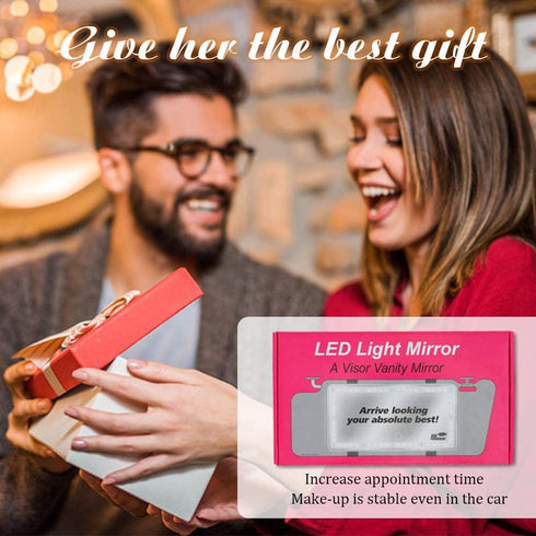 Car Sun Visor Vanity Mirror, Rechargeable with 3 Light Modes & 60 LEDs for Rear View, Universal for Truck SUV...