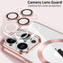 Magnetic Case for iPhone 15 Pro Max Phone. TPU Shockproof Electroplated Bumper, Camera Lens Protector, Waterproof Transparent Case., Rose Gold...
