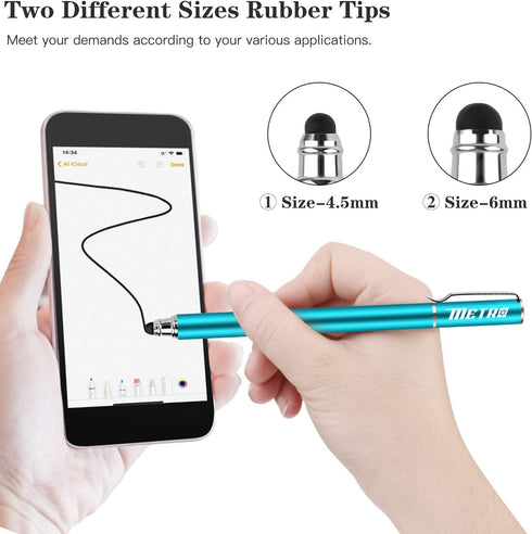 METRO Capacitive Stylus Pens, Rubber Tips 2-in-1 Series, High Sensitivity & Precision styli Pens for Touch Screens Devices (Blue)......