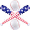4 Pcs American Flag Inflatable Baseball and Baseball Bat,Blow Up Baseball Bat Beach Ball,Sports Theme Baseball Party Favors for Kids Adult Pool Be...