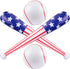 4 Pcs American Flag Inflatable Baseball and Baseball Bat,Blow Up Baseball Bat Beach Ball,Sports Theme Baseball Party Favors for Kids Adult Pool Be...