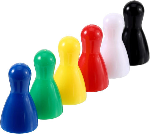 8 x 6 Style Multicolor Plastic Pawns Pieces Game for Board Games, Tabletop Markers Component...