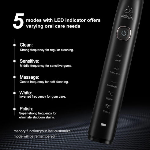 Sonic Electric Toothbrush for Adults, Rechargeable Toothbrush with 4 Replacement Brush Heads & 5 Modes, Travel Toothbrush Case, Ultra Sonic foldin...