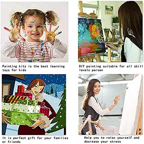 Afro Girl Painting Fashion Black Women Paint by Number Kits 16 x 20 inch Canvas DIY Tropical Leaves Oil Painting for Kids Adults Beginner with Bru...
